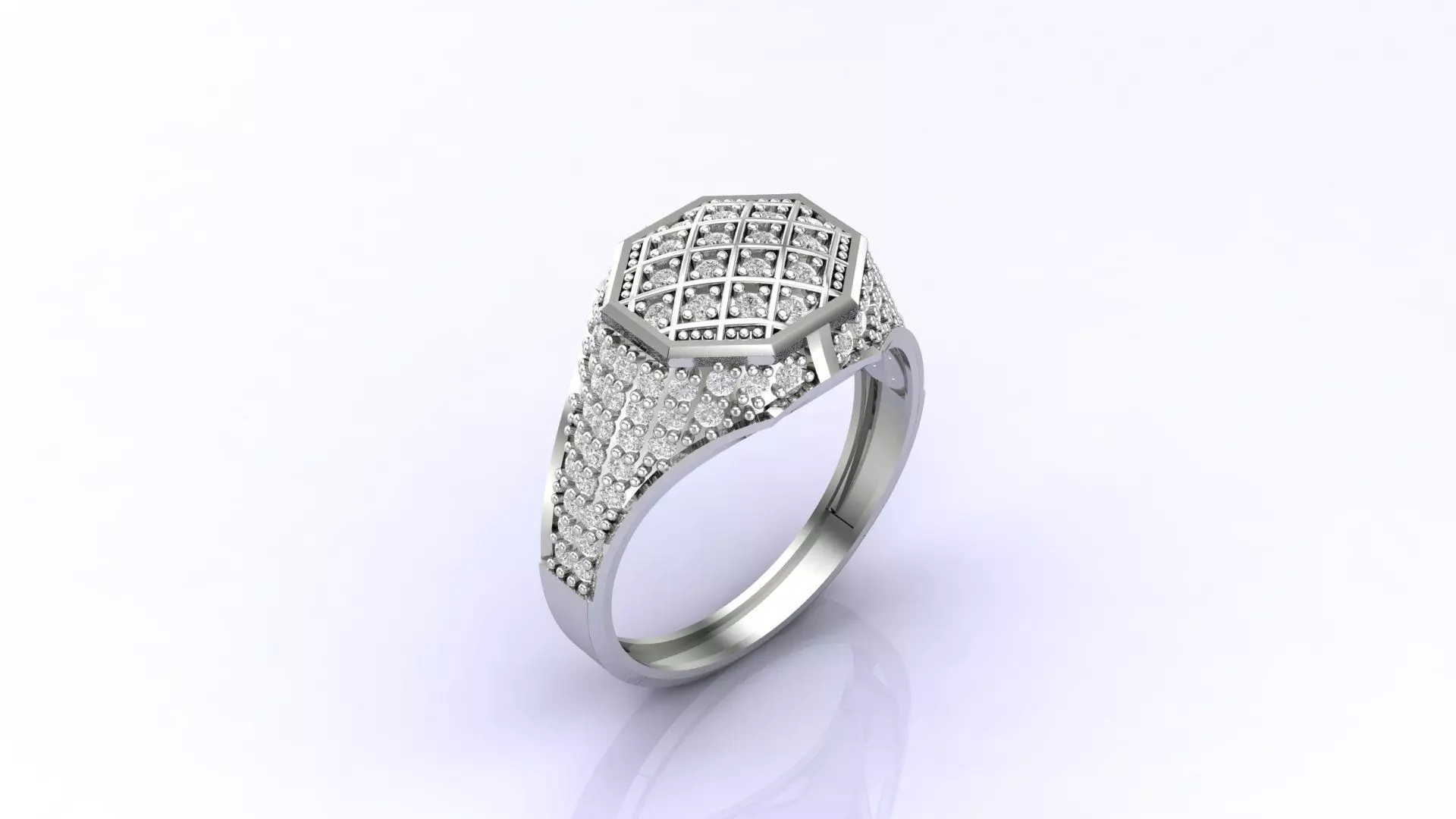 Print Ready STL 3DM  Gents Rings Diamond Men Ring  3D print model_0