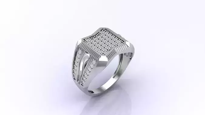 Print Ready STL 3DM  Gents Rings Diamond Men Ring 