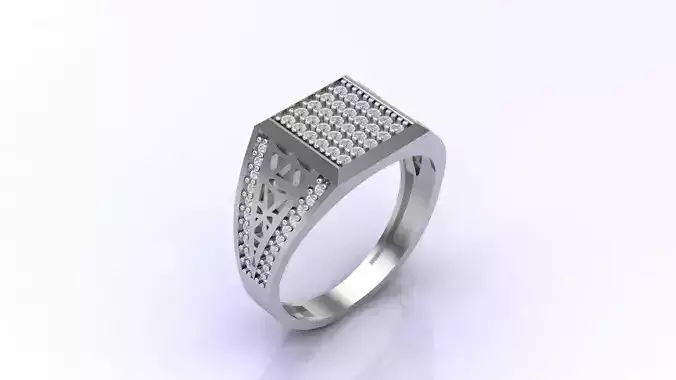 Print Ready STL 3DM  Gents Rings Diamond Men Ring 