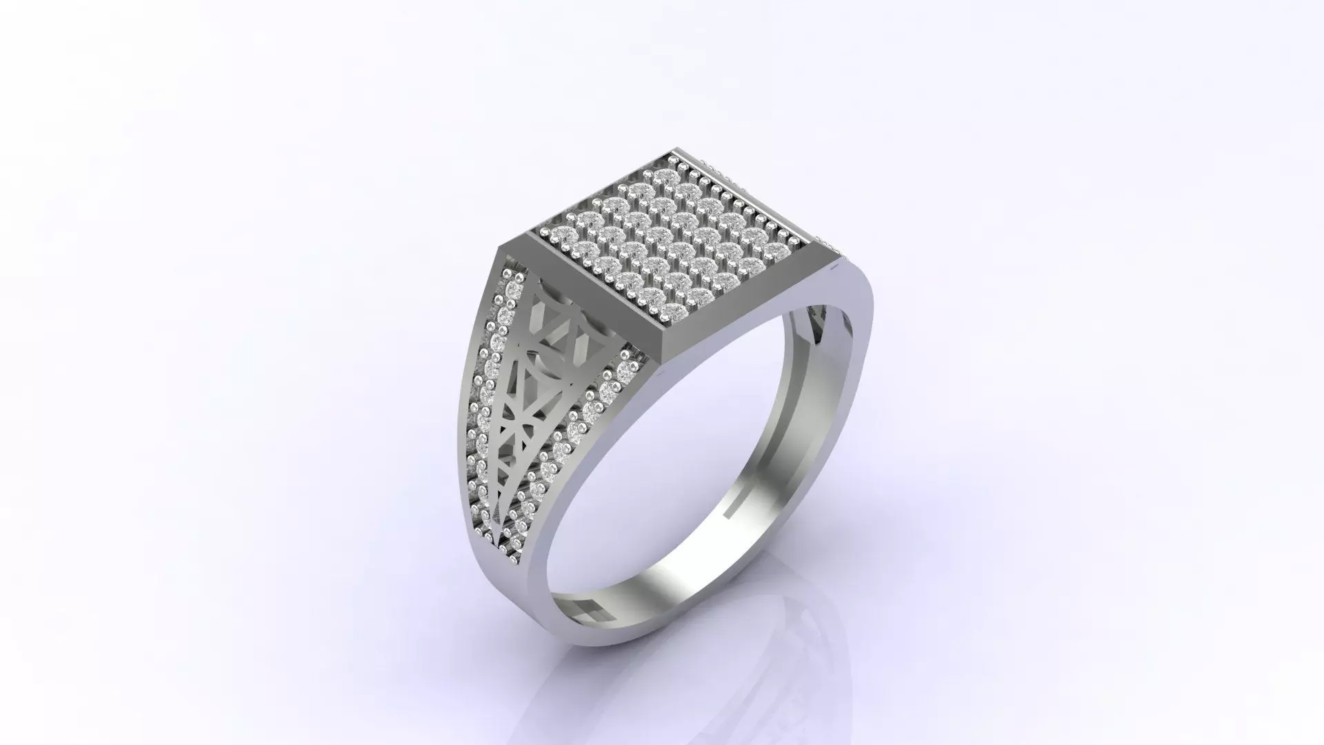 Print Ready STL 3DM  Gents Rings Diamond Men Ring  3D print model_0