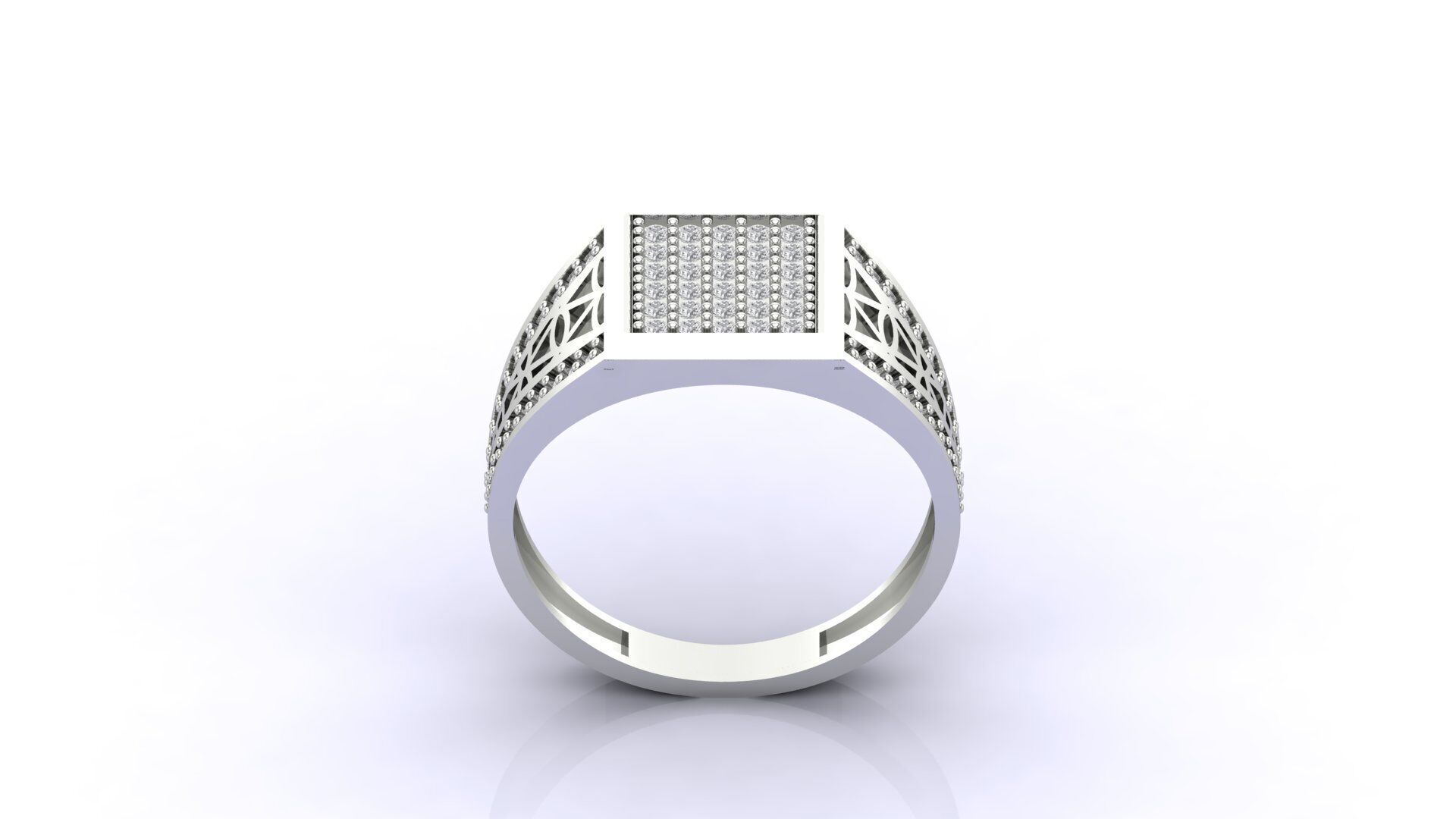 Print Ready STL 3DM  Gents Rings Diamond Men Ring  3D print model_1