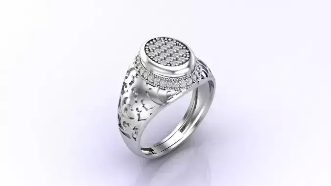 Print Ready STL 3DM  Gents Rings Diamond Men Ring 