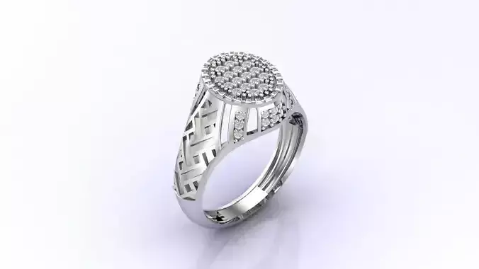 Print Ready STL 3DM  Gents Rings Diamond Men Ring 