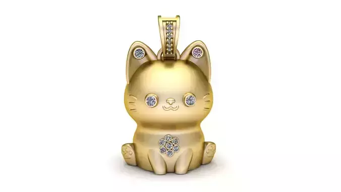 BABY CAT PENDANT 3D PRINTABLE MODEL