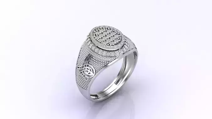 Print Ready STL 3DM  Gents Rings Diamond Men Ring 
