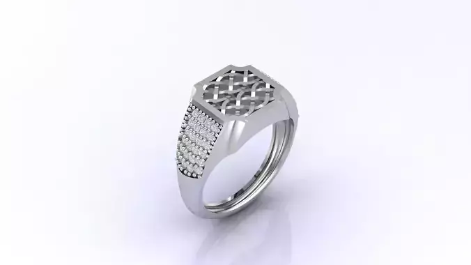Print Ready STL 3DM  Gents Rings Diamond Men Ring 