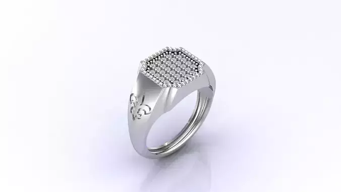 Print Ready STL 3DM  Gents Rings Diamond Men Ring 