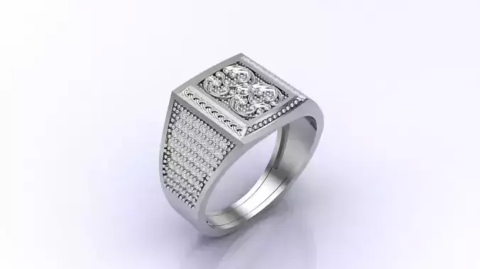 Print Ready STL 3DM  Gents Rings Diamond Men Ring 