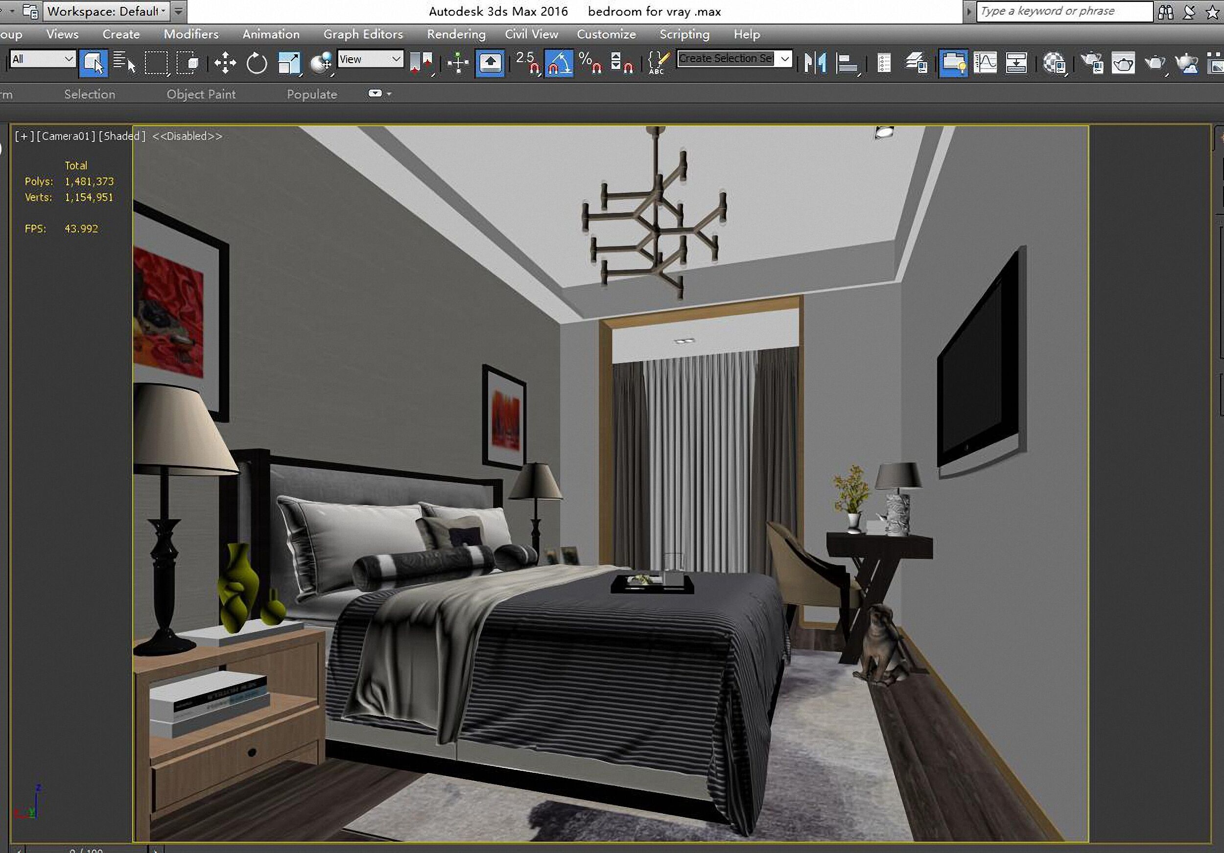 Bedroom 3D model_1