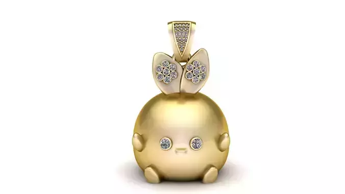 RABBIT BRASS PENDANT 3D PRINTABLE MODEL
