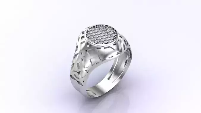 Print Ready STL 3DM  Gents Rings Diamond Men Ring 