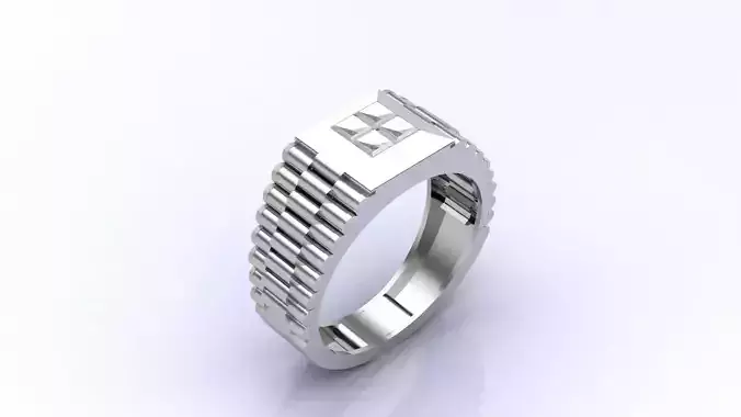 Print Ready STL 3DM  Gents Rings Diamond Men Ring  3D print model