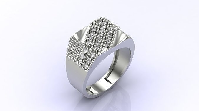 Print Ready STL 3DM  Gents Rings Diamond Men Ring  3D print model
