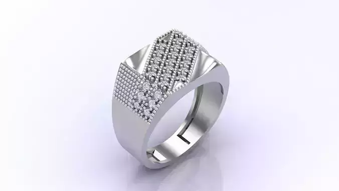 Print Ready STL 3DM  Gents Rings Diamond Men Ring 