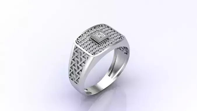 Print Ready STL 3DM  Gents Rings Diamond Men Ring 