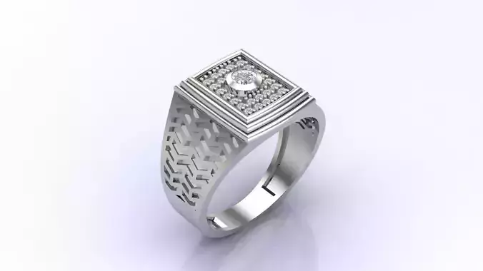 Print Ready STL 3DM  Gents Rings Diamond Men Ring 
