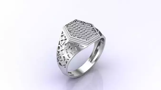 Print Ready STL 3DM  Gents Rings Diamond Men Ring 