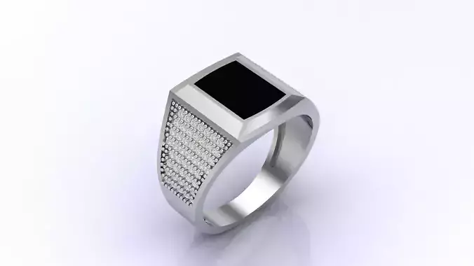 Print Ready STL 3DM  Gents Rings Diamond Men Ring 