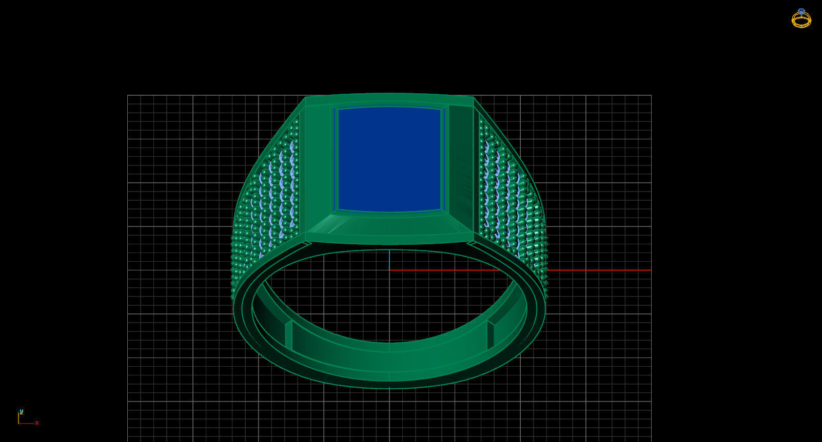 Print Ready STL 3DM Gents Rings Diamond Men Ring 3D print model_3