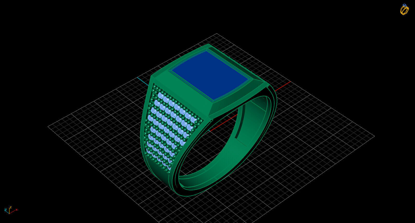 Print Ready STL 3DM Gents Rings Diamond Men Ring 3D print model_2