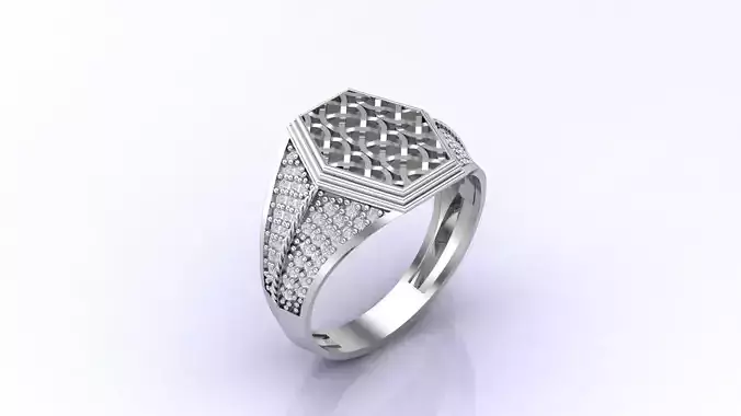 Print Ready STL 3DM  Gents Rings Diamond Men Ring 
