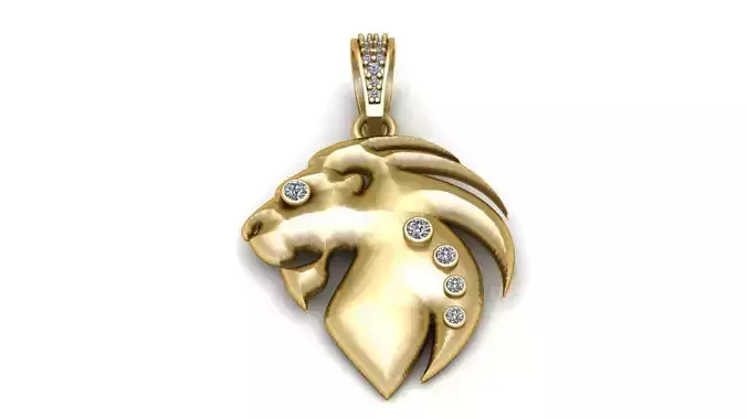 LION FACE PENDANT 3D PRINTABLE MODEL