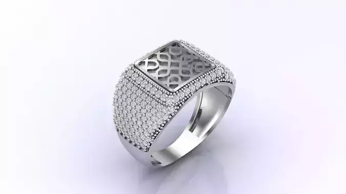 Print Ready STL 3DM  Gents Rings Diamond Men Ring 