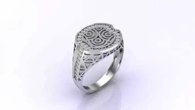 Print Ready STL 3DM  Gents Rings Diamond Men Ring 