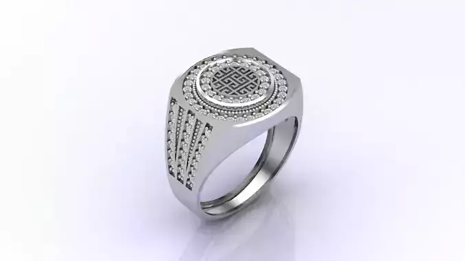 Print Ready STL 3DM  Gents Rings Diamond Men Ring 