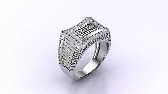 Print Ready STL 3DM  Gents Rings Diamond Men Ring 