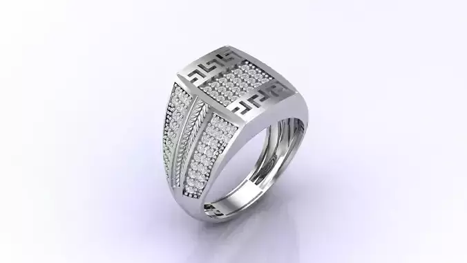 Print Ready STL 3DM  Gents Rings Diamond Men Ring 
