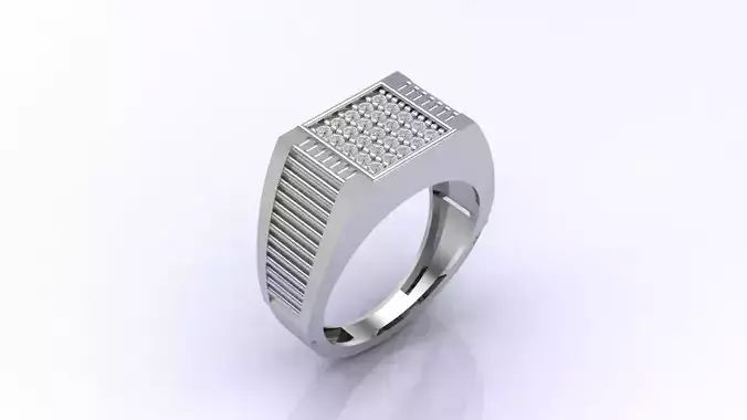 Print Ready STL 3DM  Gents Rings Diamond Men Ring  3D print model