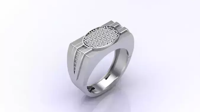 Print Ready STL 3DM  Gents Rings Diamond Men Ring 