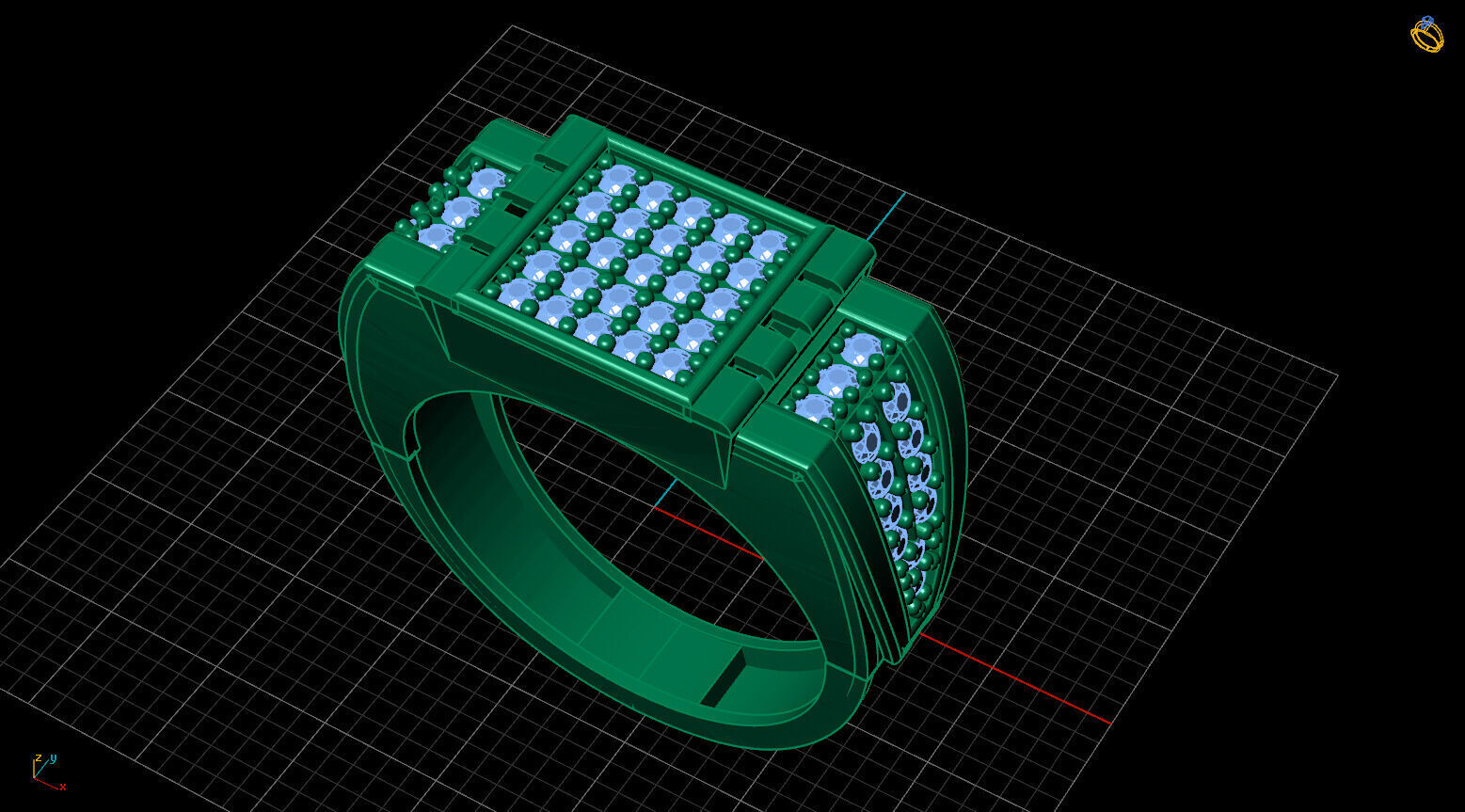 Print Ready STL 3DM Gents Rings Diamond Men Ring 3D print model_2