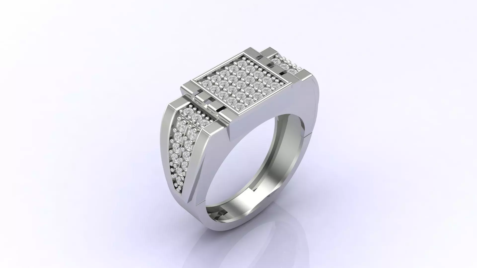 Print Ready STL 3DM Gents Rings Diamond Men Ring 3D print model_0