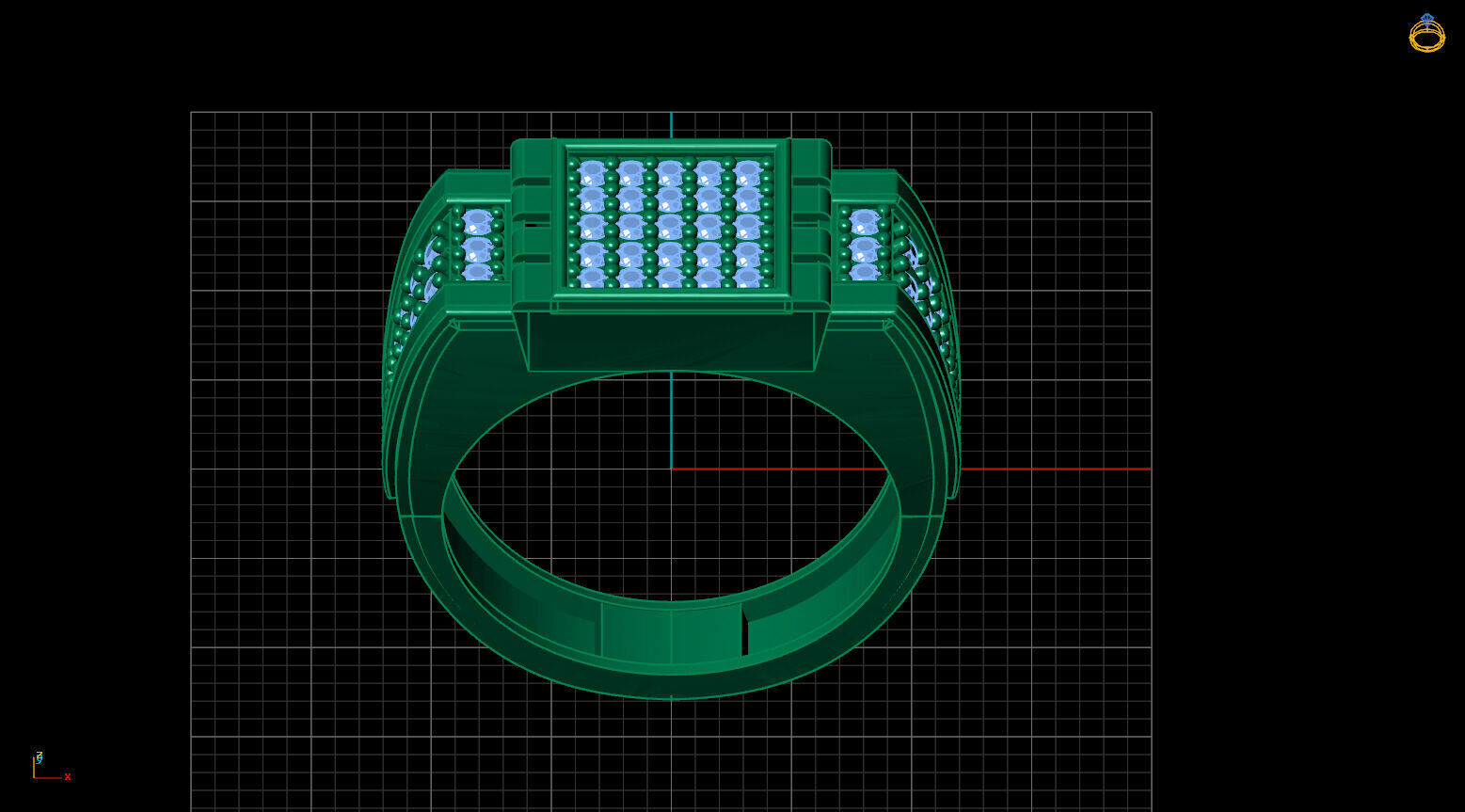 Print Ready STL 3DM Gents Rings Diamond Men Ring 3D print model_3