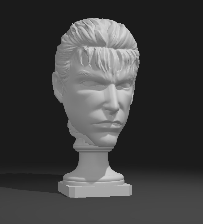 Guts Berserk Head Sculpture  3D print model_2
