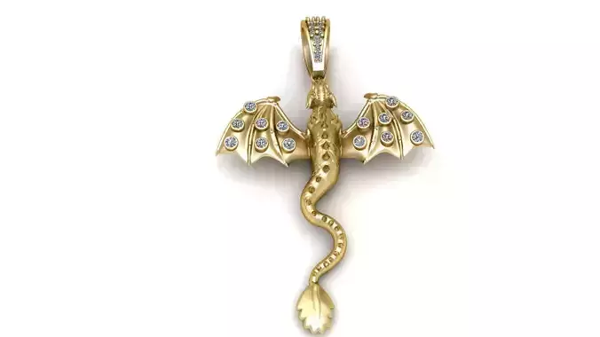 CHINESE FLYING DRAGON PENDANT 3D PRINTABLE MODEL