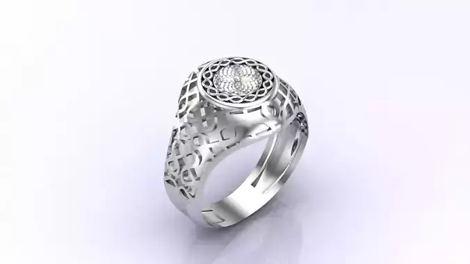 Print Ready STL 3DM  Gents Rings Diamond Men Ring 