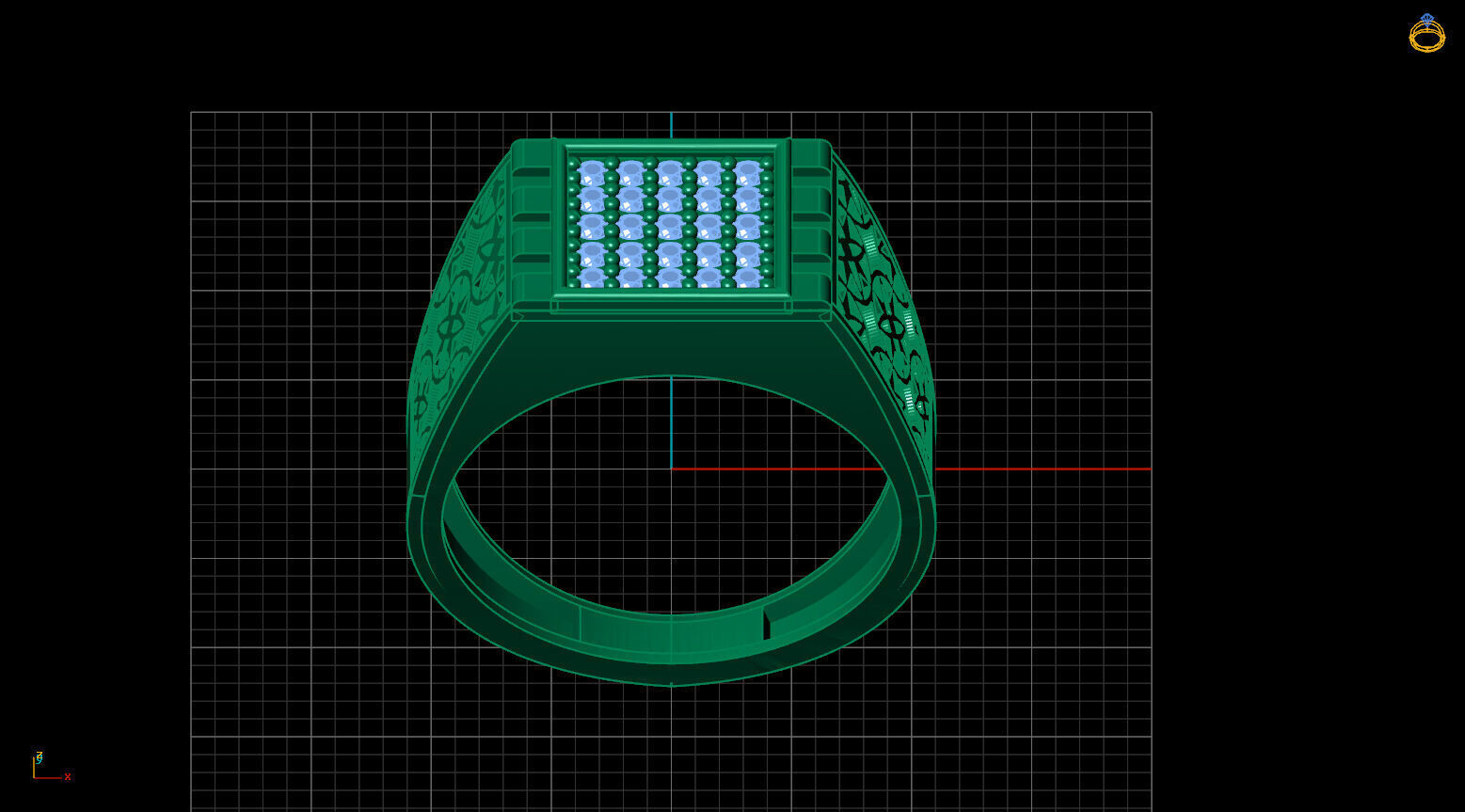Print Ready STL 3DM  Gents Rings Diamond Men Ring  3D print model_3