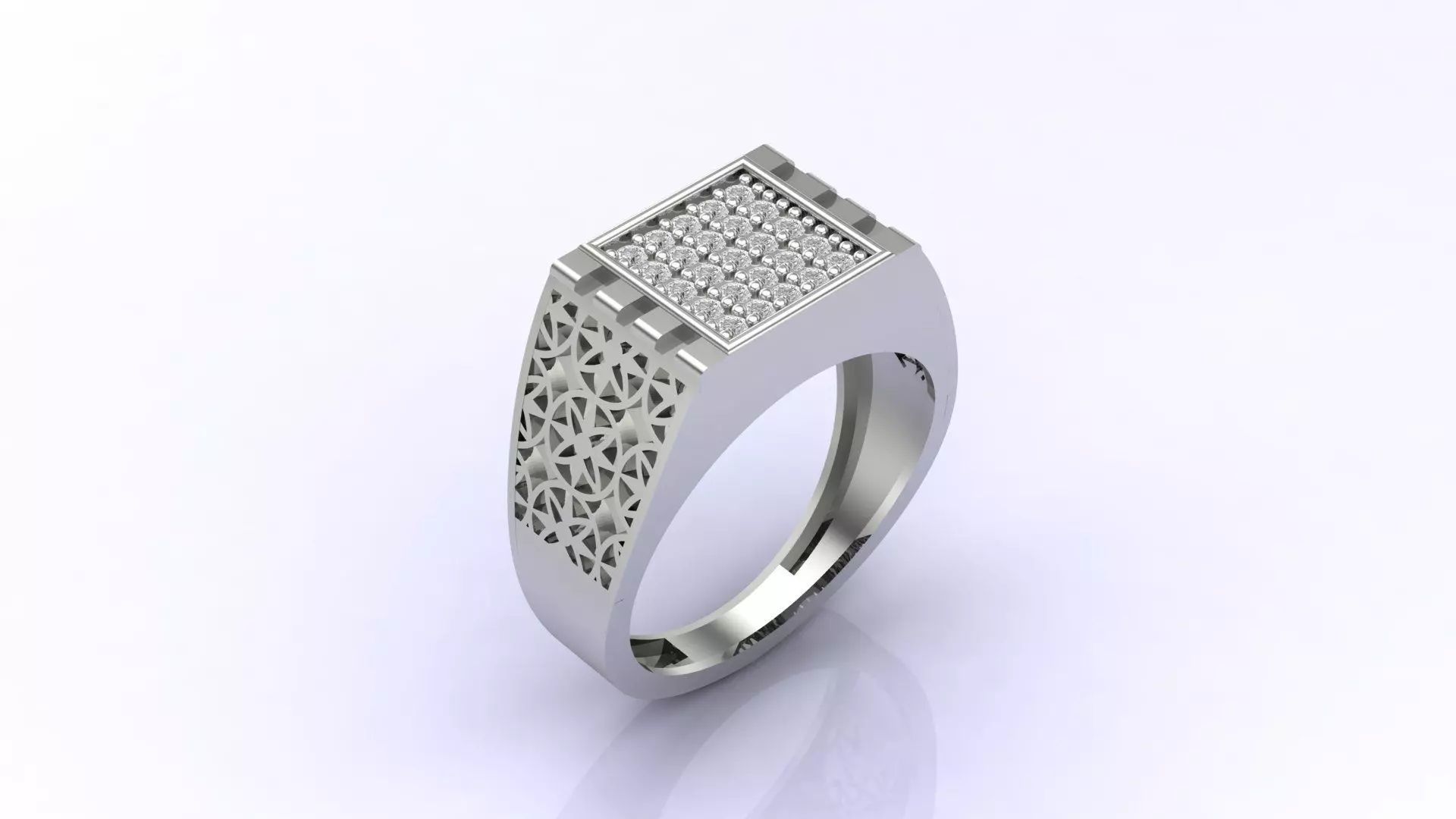 Print Ready STL 3DM  Gents Rings Diamond Men Ring  3D print model_0