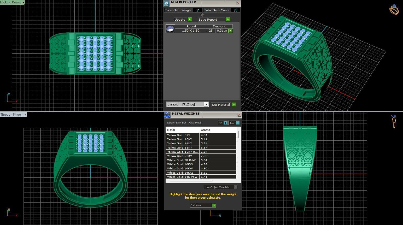 Print Ready STL 3DM  Gents Rings Diamond Men Ring  3D print model_6