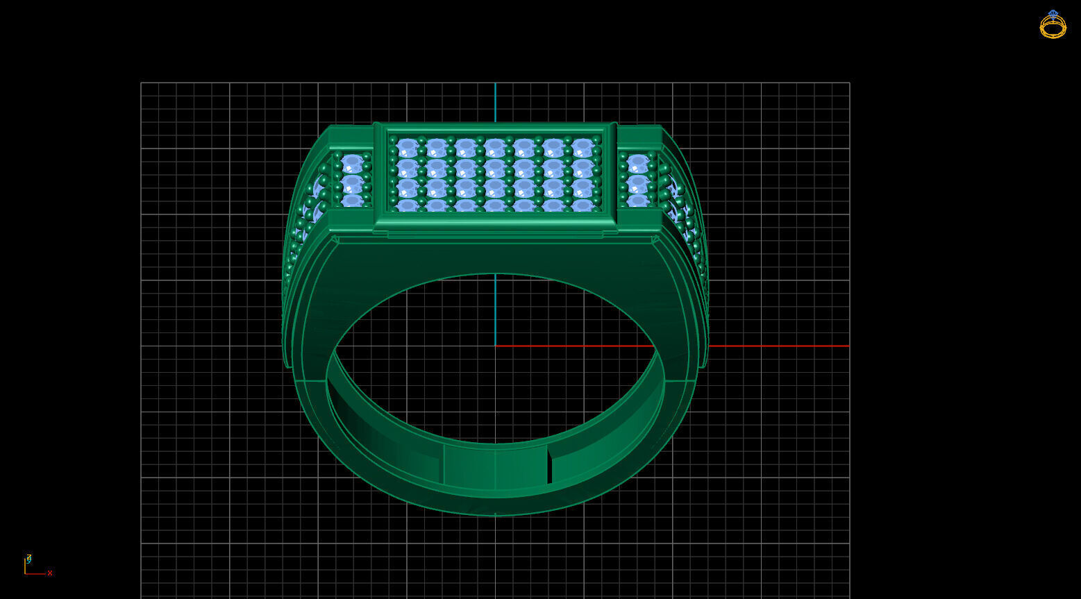 Print Ready STL 3DM Gents Rings Diamond Men Ring 3D print model_3