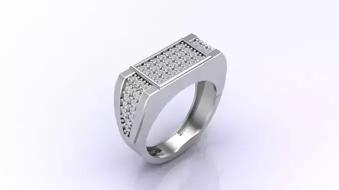 Print Ready STL 3DM  Gents Rings Diamond Men Ring 