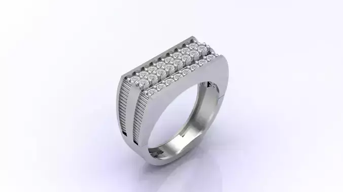 Print Ready STL 3DM  Gents Rings Diamond Men Ring 