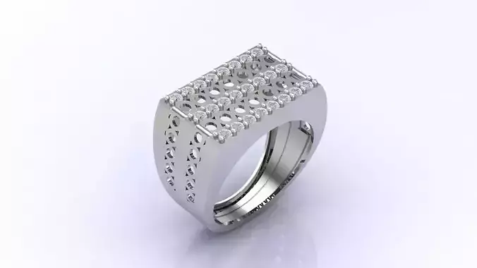 Print Ready STL 3DM  Gents Rings Diamond Men Ring 