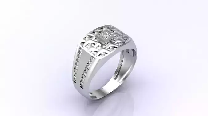Print Ready STL 3DM  Gents Rings Diamond Men Ring  3D print model