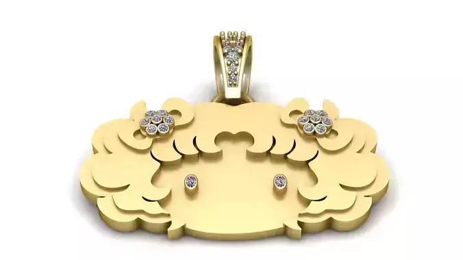 DOLL FACE PENDANT 3D PRINTABLE MODEL