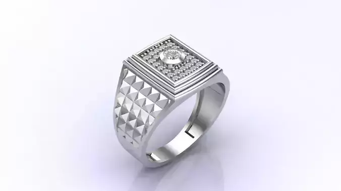 Print Ready STL 3DM  Gents Rings Diamond Men Ring 
