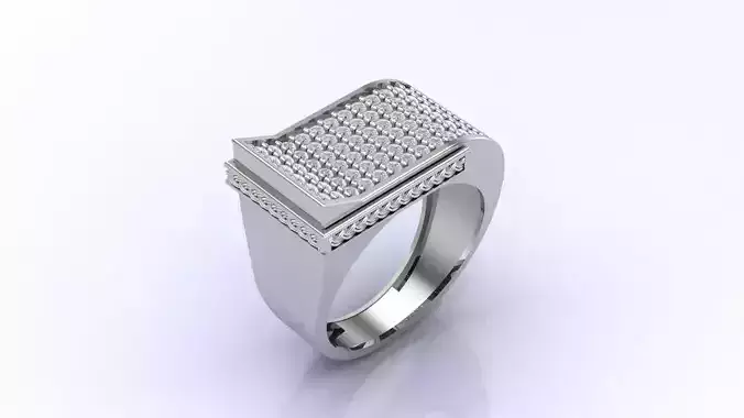 Print Ready STL 3DM  Gents Rings Diamond Men Ring 